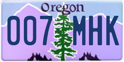 OR license plate 007MHK