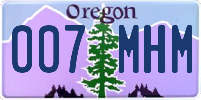 OR license plate 007MHM