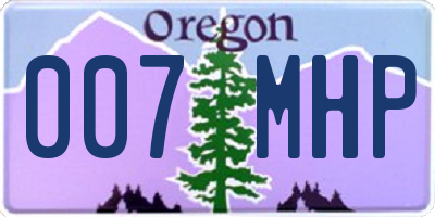 OR license plate 007MHP