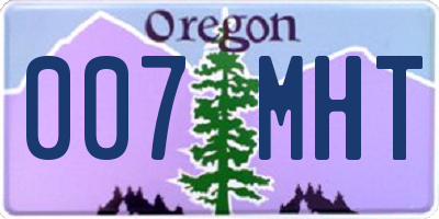 OR license plate 007MHT