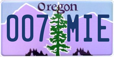 OR license plate 007MIE