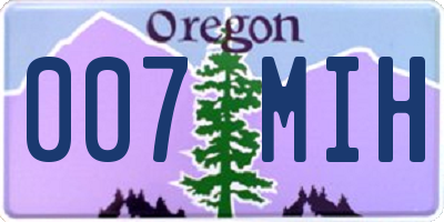 OR license plate 007MIH