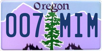 OR license plate 007MIM