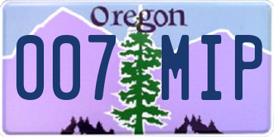 OR license plate 007MIP