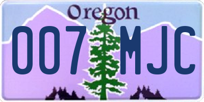 OR license plate 007MJC