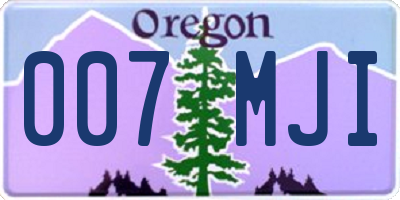 OR license plate 007MJI