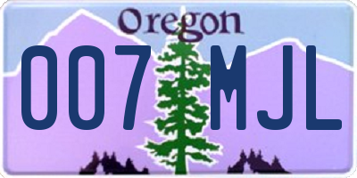 OR license plate 007MJL