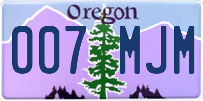 OR license plate 007MJM