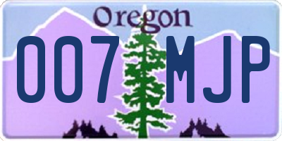 OR license plate 007MJP