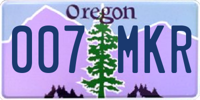 OR license plate 007MKR