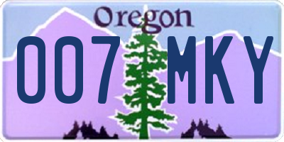 OR license plate 007MKY