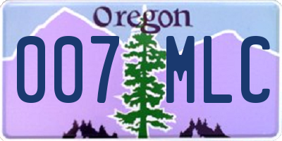 OR license plate 007MLC