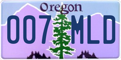 OR license plate 007MLD