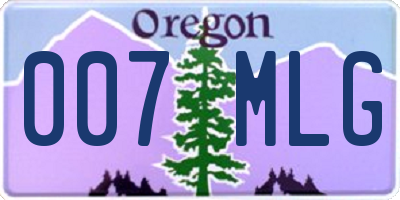 OR license plate 007MLG