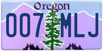 OR license plate 007MLJ