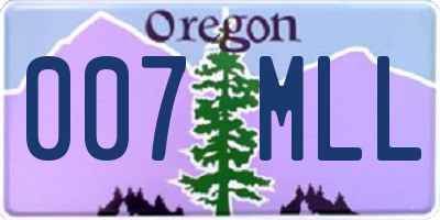 OR license plate 007MLL