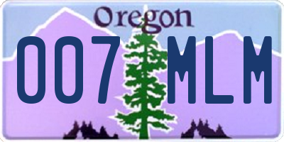 OR license plate 007MLM