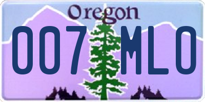 OR license plate 007MLO