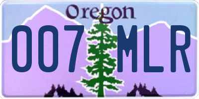 OR license plate 007MLR