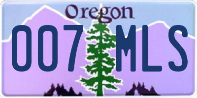 OR license plate 007MLS