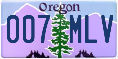 OR license plate 007MLV