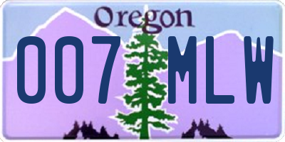 OR license plate 007MLW