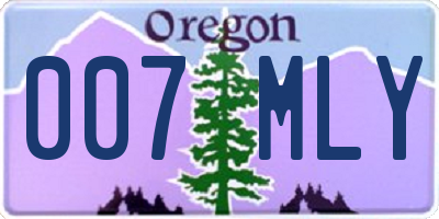 OR license plate 007MLY