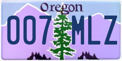 OR license plate 007MLZ