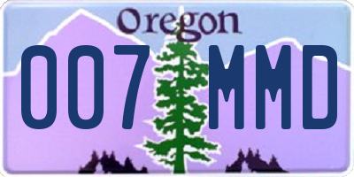 OR license plate 007MMD