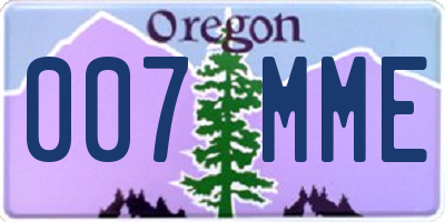 OR license plate 007MME