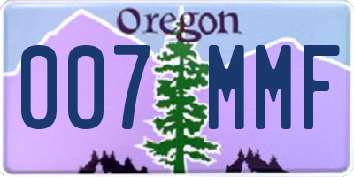 OR license plate 007MMF