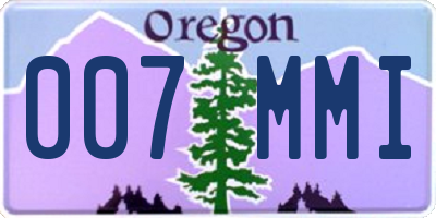 OR license plate 007MMI