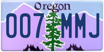 OR license plate 007MMJ