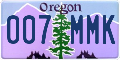OR license plate 007MMK