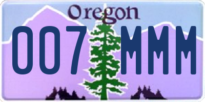 OR license plate 007MMM