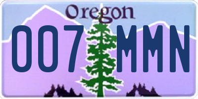 OR license plate 007MMN