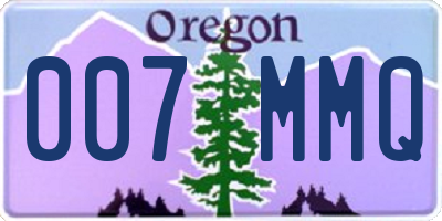 OR license plate 007MMQ