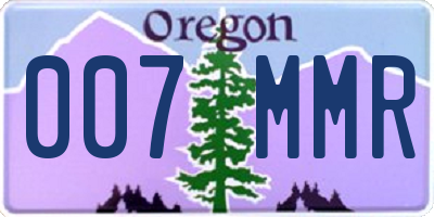 OR license plate 007MMR
