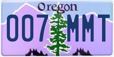 OR license plate 007MMT