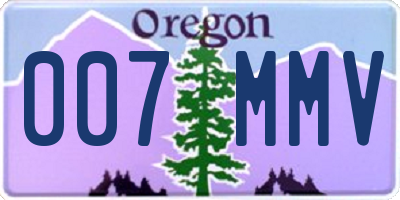 OR license plate 007MMV