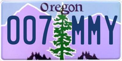 OR license plate 007MMY