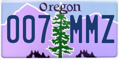 OR license plate 007MMZ