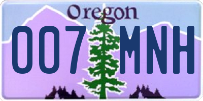 OR license plate 007MNH