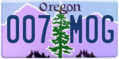 OR license plate 007MOG