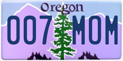 OR license plate 007MOM