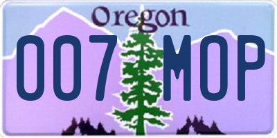 OR license plate 007MOP
