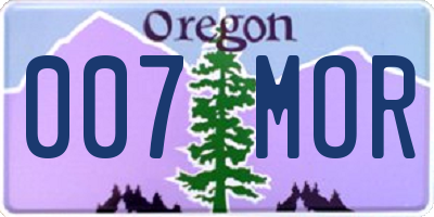 OR license plate 007MOR
