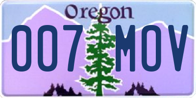 OR license plate 007MOV