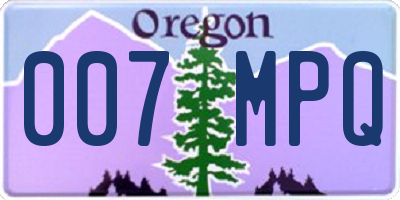 OR license plate 007MPQ