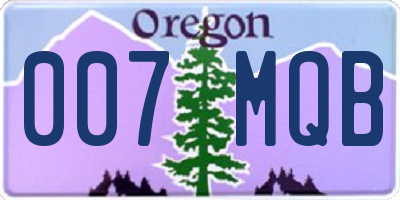 OR license plate 007MQB